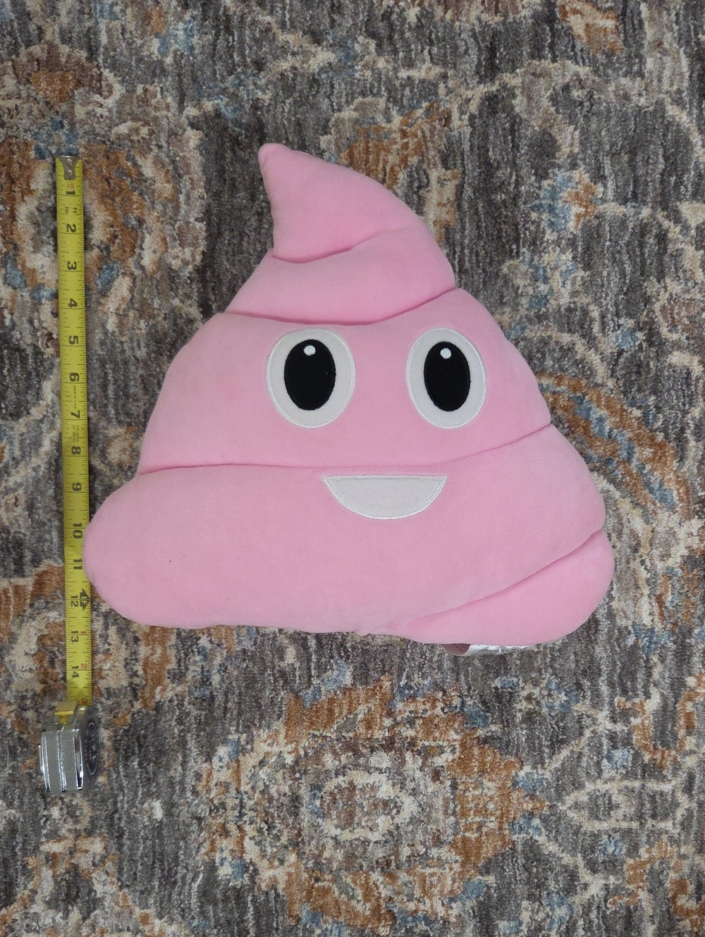 Plush Pink Smiling Emoji Pillow - Soft Kids Stuffed Toy